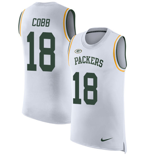 Nike Packers #18 Randall Cobb White Men's Stitched NFL Limited Rush Tank Top Jersey